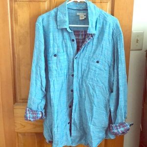 Men’s large carbon 2 cobalt button down shirt
